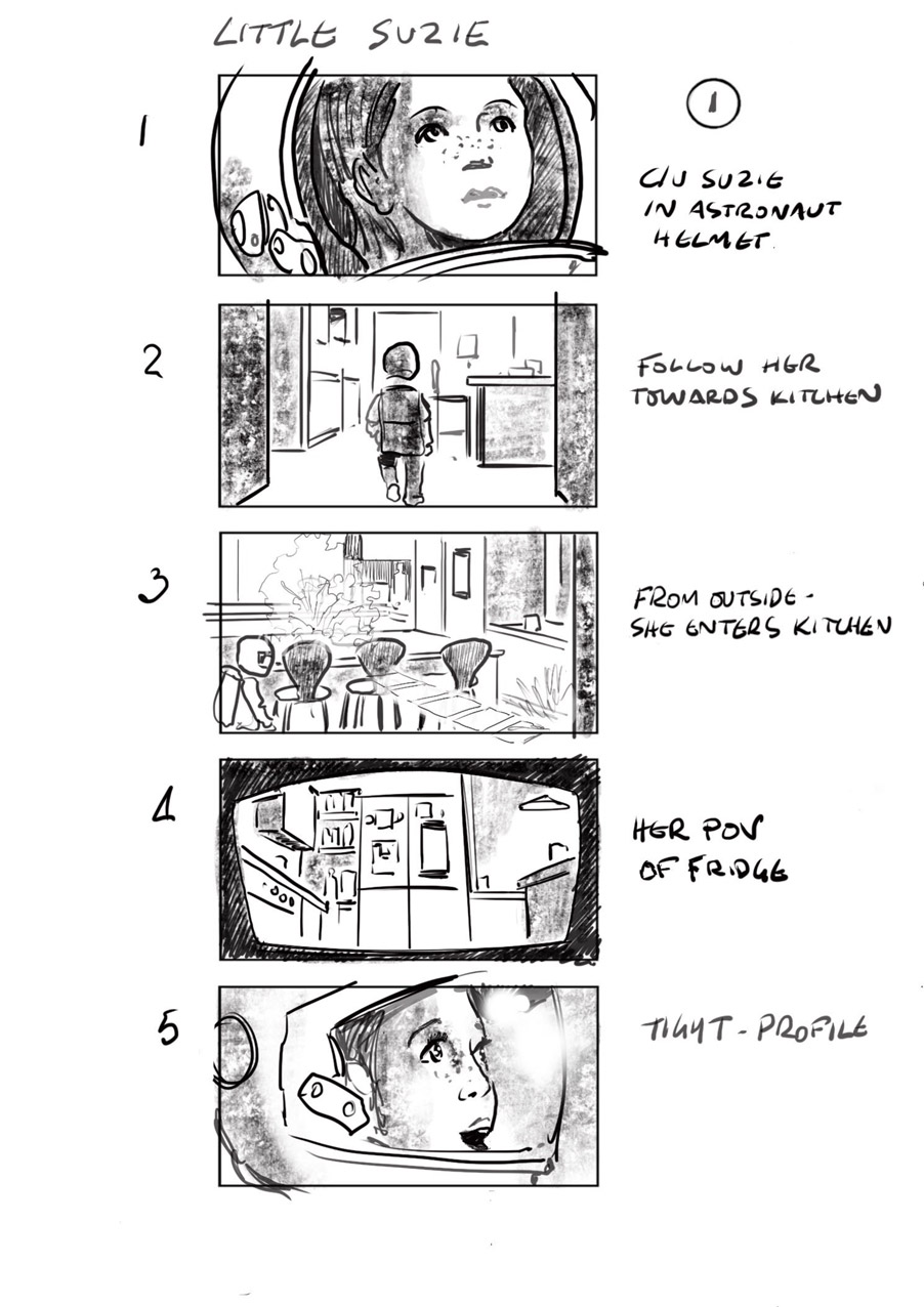 douglas ingram, storyboard art, samsung commercial little suzie