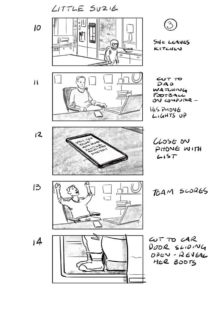 douglas ingram, storyboard art, samsung commercial little suzie