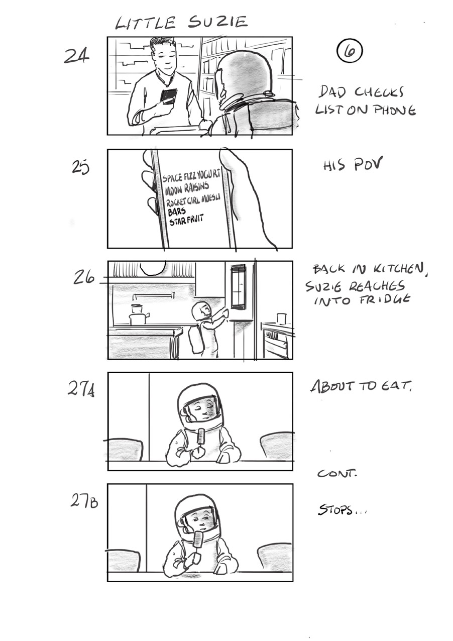 douglas ingram, storyboard art, samsung commercial little suzie