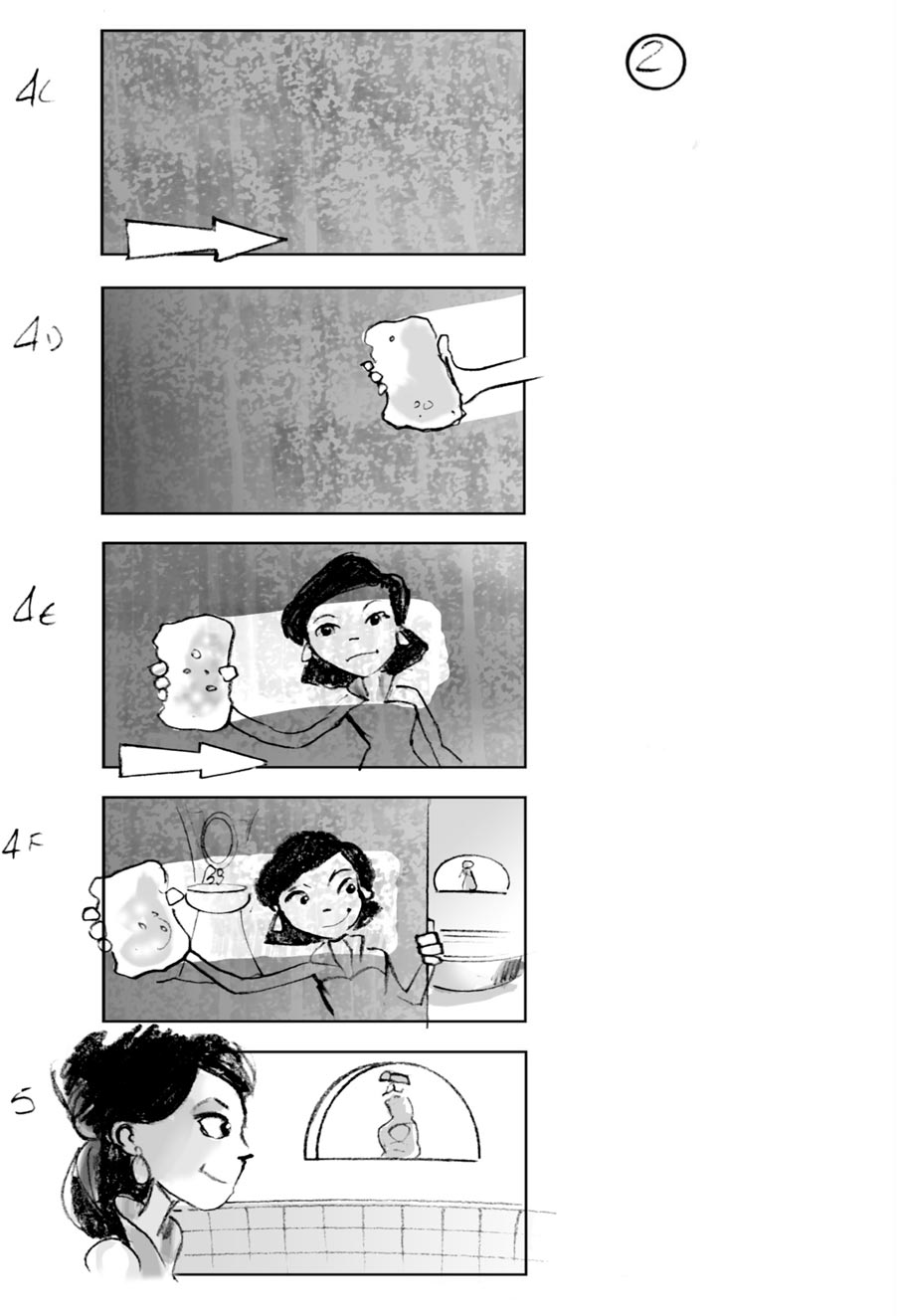 douglas ingram, storyboard art, cif household commercial