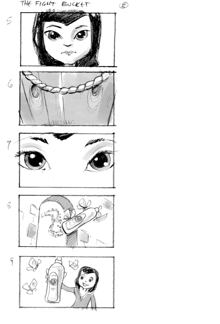 douglas ingram, storyboard art, cif household commercial