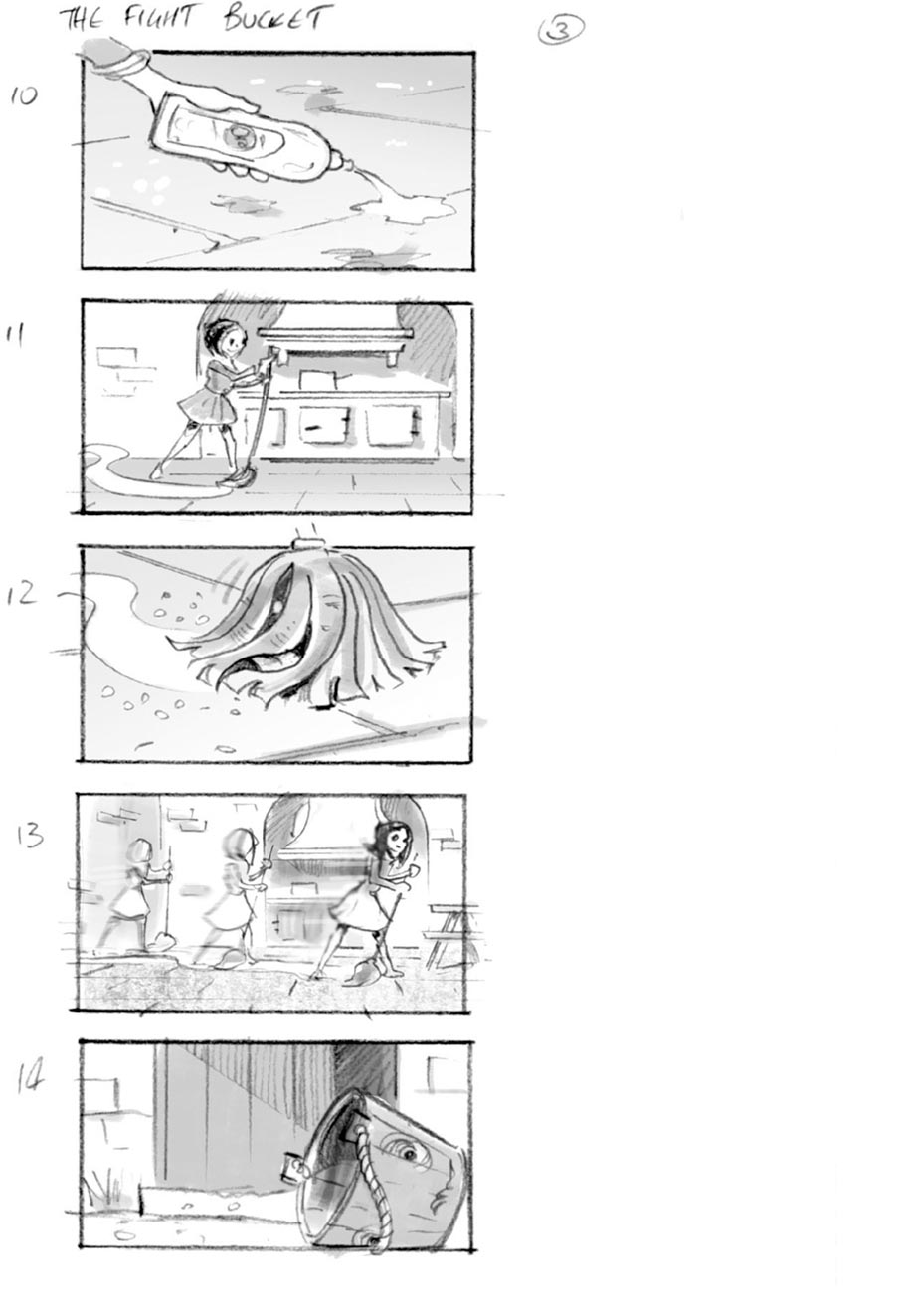 douglas ingram, storyboard art, cif household commercial