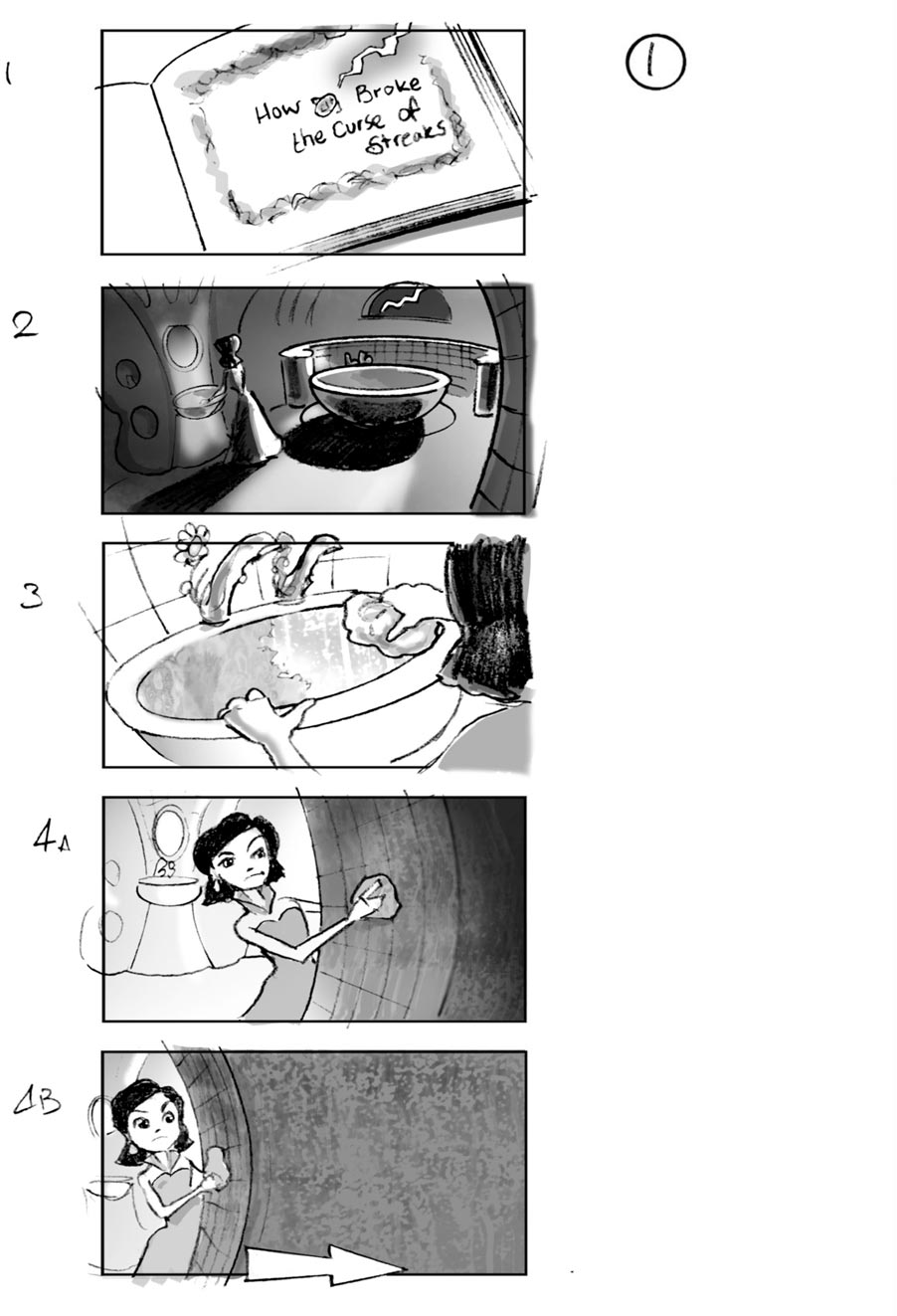 douglas ingram, storyboard art, cif household commercial