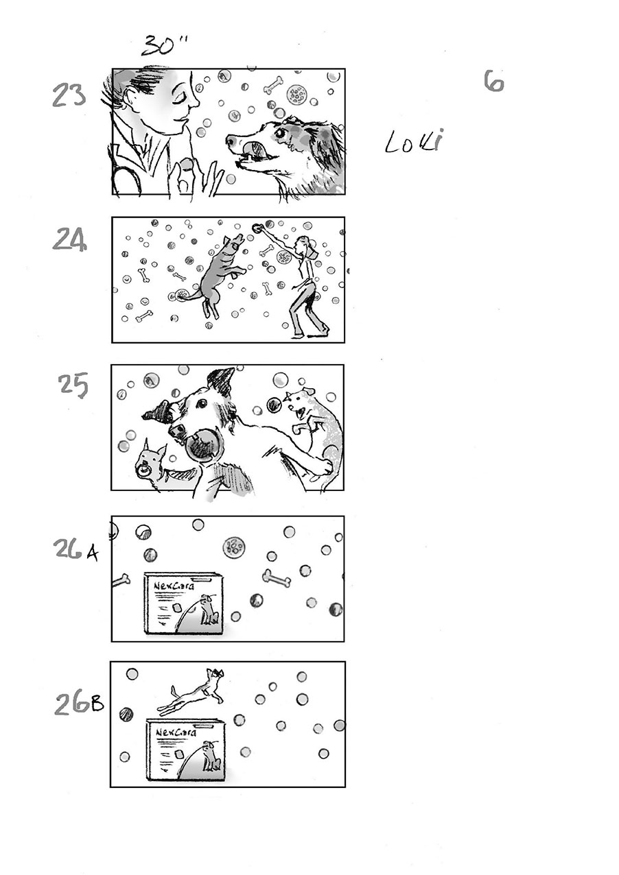 douglas ingram, storyboard art, nexgard flea treatment commercial